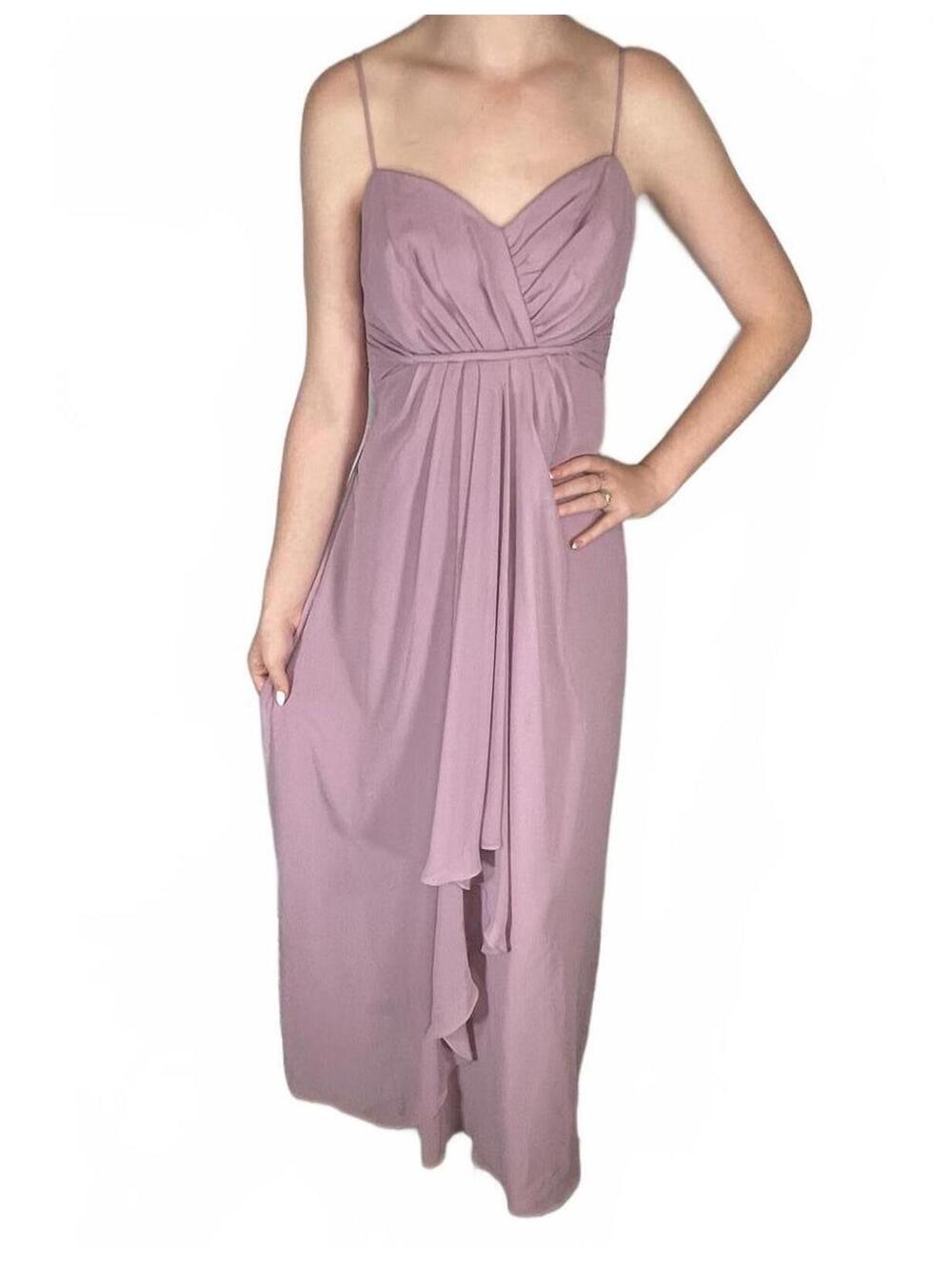 Alfred Angelo Dusty Rose Chiffon Formal Gown | Maxi Dress | Romantic Coquette| 2